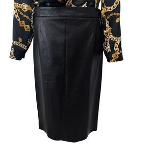 Prada Black Lamb Skin Pencil Skirt
